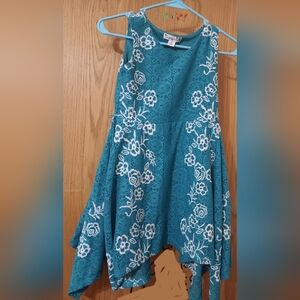Floral Lace Teal Sleeveless Top